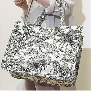 NWOT Elegant Black and White Tote Bag